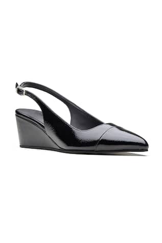 Black Patent Leather Wedges 