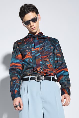 Dark Hour Multi Printed Designer Barclay Shirt 