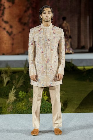 Mishru Albie Floral Embroidered Sherwani Set 
