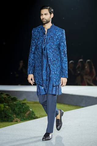 Mishru Zeca Chanderi Sherwani & Kurta Set 
