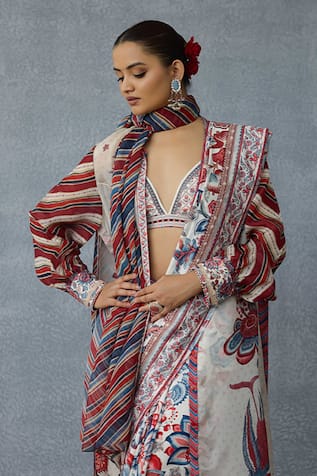 Torani Multicolour Silk Organza Shirt Jacket 