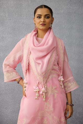 Torani Embroidered Gulaban Yamini Scarf 