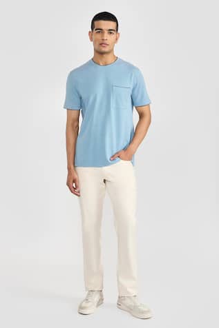 Solid Blue Designer T-Shirt 