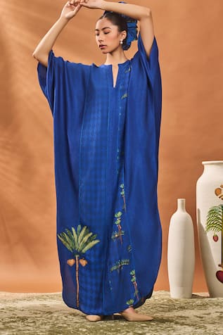 Masaba Navy Blooming Board Kaftan 