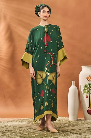 Masaba Green Clover Checks Kaftan