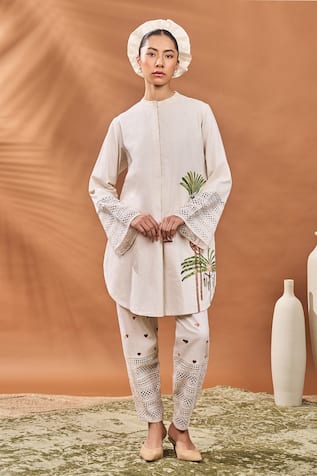 Masaba Ivory Blooming Board Kurta Set