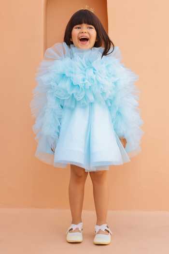 Janyas Closet Royal Blue Ruffled Dress 