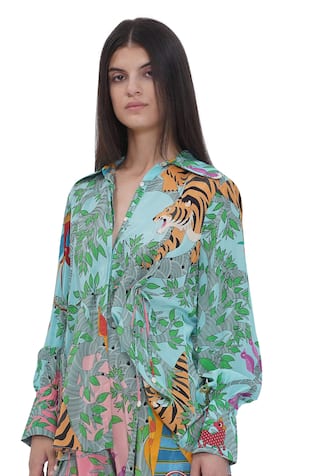 Limerick By Abirr N' Nanki Floral Print Crepe Shirt 