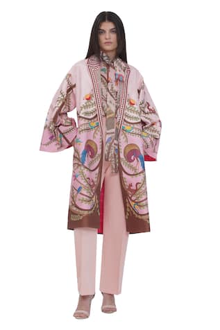 Limerick By Abirr N' Nanki Multicolor Scallop Textured Satin Jacket 