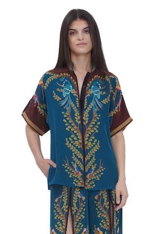 Limerick By Abirr N' Nanki Multicolor Printed Shirt & Belt Set 