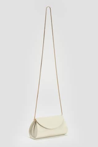 PERONA DARCY MINI White Leather Clutch 