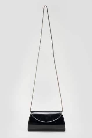 PERONA DARCY MINI Black Leather Clutch 