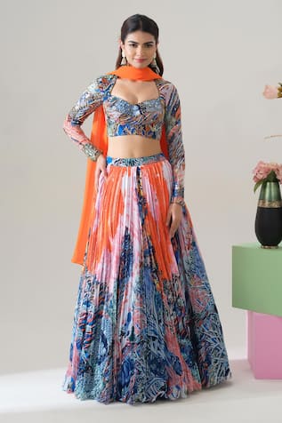 Sunset Bloom Printed Lehenga Set 