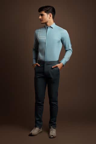 Geometric Embroidered Casual Shirt 