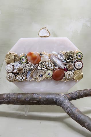 Meena Mosaic Crystal Embellished Clutch 