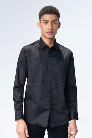 Amit Arora Hand-Embroidered Black Shirt 