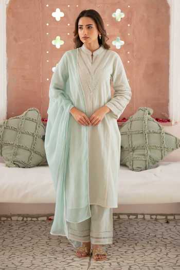 SEHER JAIPUR Mint Green Amira Kurta Set 