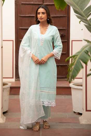 SEHER JAIPUR Light Blue Samira Kurta Set 