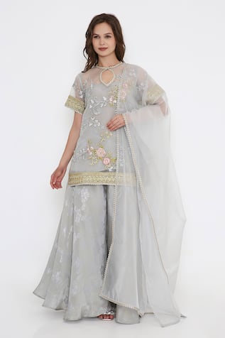 BHAIRAVI JAIKISHAN Embroidered Organza Kurta Set 