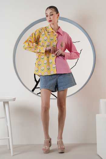 Surabhi Arya Color Block Hand Embroidered Shirt 