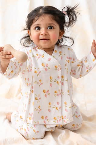 Tiber Taber Floral Print Cotton Pant Set 