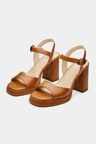 Brown Block Heels 