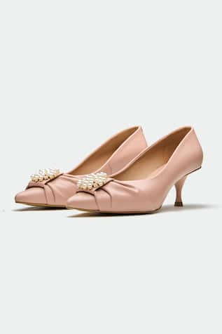 Pink Pearl Embellished Heels 