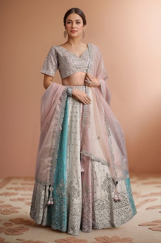 Samyukta Singhania Multi Color Silk Classic Lehenga Set 
