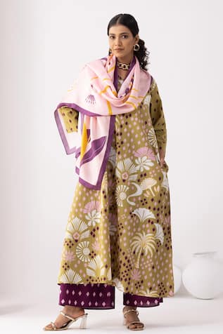 Thee Modern Roots Desert Palm Printed Kurta Set 