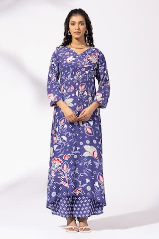 Thee Modern Roots Floral A-Line Kurta Set 