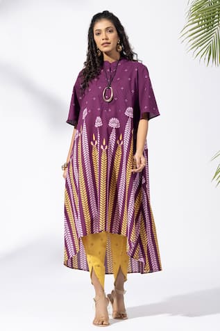 Thee Modern Roots Chevron Plum Tunic Set 