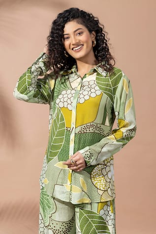 Thee Modern Roots Olive Blossom Comfort-Fit Shirt 