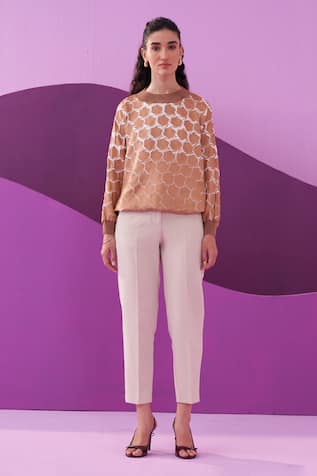 Pleats by Aruni Brown Angna Top 