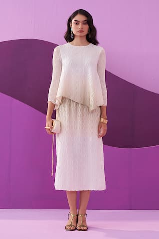 Pleats by Aruni Green Clarey Skirt Set 
