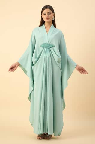 Aakaar Aqua Blue Designer Kaftan & Pant Set 