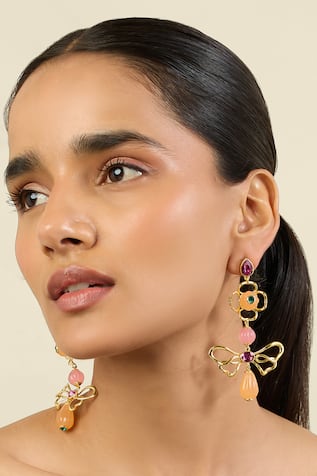 Isharya Dusky Bloom Dangler Earrings 