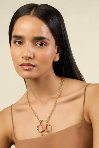 Isharya Rosé Glow Pendant Necklace 