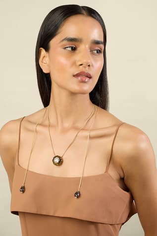 Isharya Noir Garden Statement Necklace 
