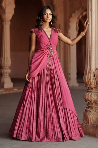 Isha Gupta Tayal Designer Pink Fusion Lehenga Set 