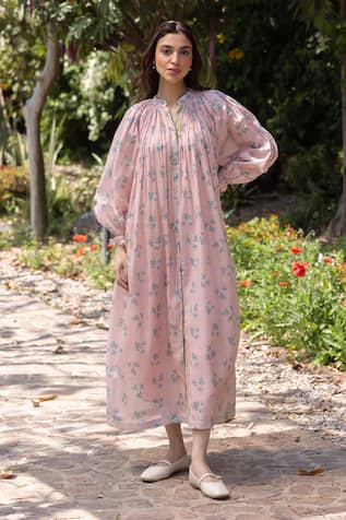 Surmaye Wildflower Kiss Pink Midi Dress 