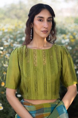 Surmaye Whispering Ivy Green Blouse 