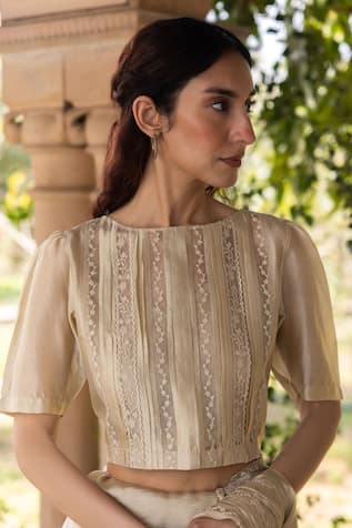 Surmaye Whispering Ivy Light Beige Blouse 