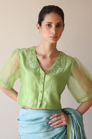 Surmaye Sunlit Morning Embroidered Blouse 