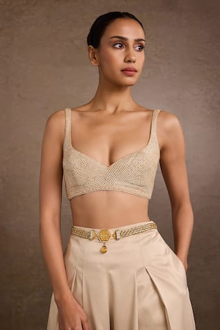 Tarun Tahiliani Cutdana Embellished Broach Belt 