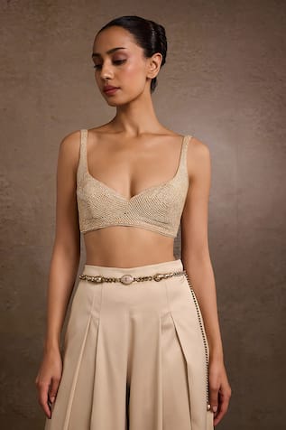 Tarun Tahiliani Bronze Gold Chain Belt 