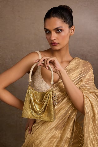 Tarun Tahiliani Gold Chainmail Handbag 