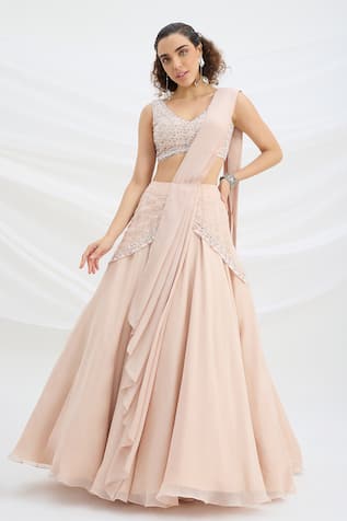 Mirroir Light Pink Embellished Lehenga Set 