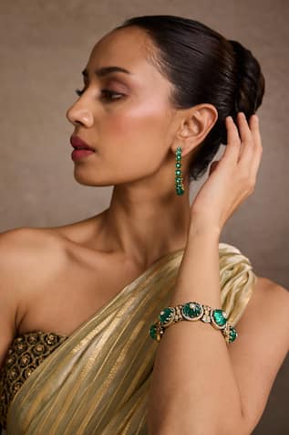 Tarun Tahiliani Emerald Round Bangle 