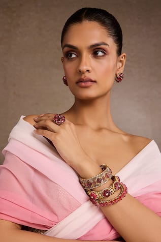 Tarun Tahiliani Ruby Pink Round Bangle 
