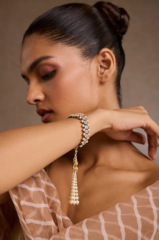 Tarun Tahiliani Zircon Silver Bangle 